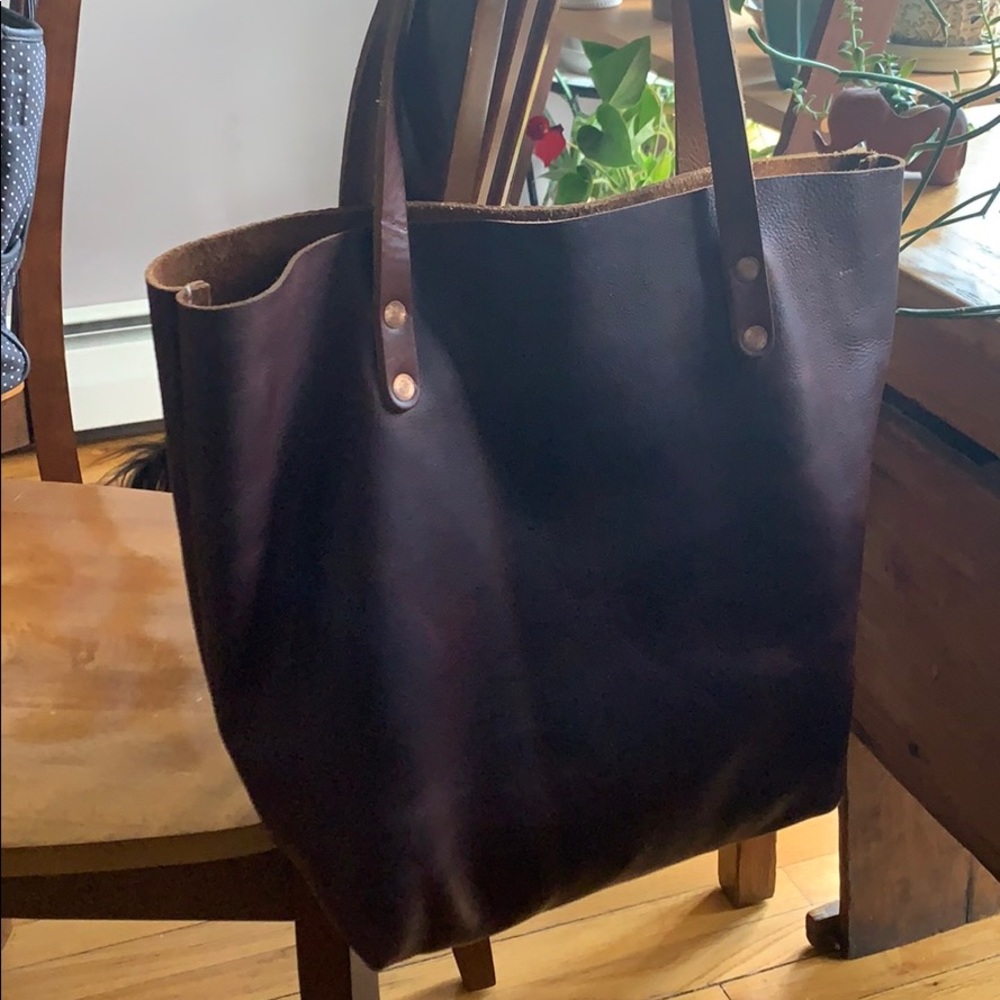 KKM & Co Leather Kodiak Tote in Tan